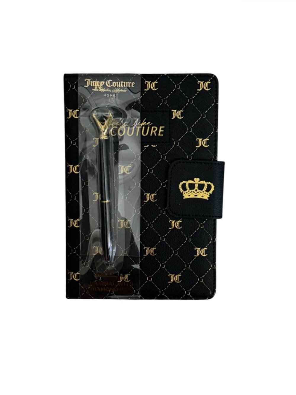 Juicy Couture Black Gold Journal Notebook & Diamond Pen | NEW